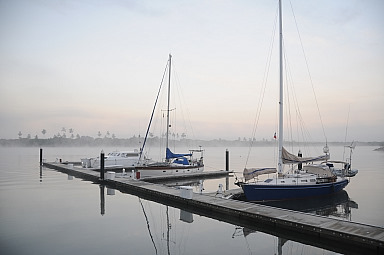 San Blas docks at sunrise