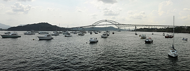 Balboa Yacht Club and Bridge of the Americas