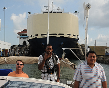 Large ship behind us