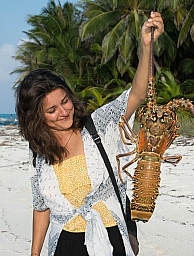 Jackie with lobster