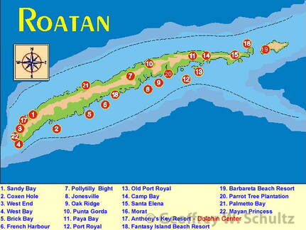 Roatan, Honduras
Dive Sites Map