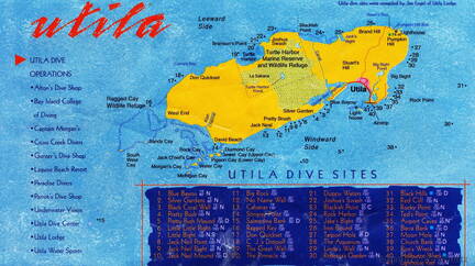 Utila, Honduras
Dive Sites Map