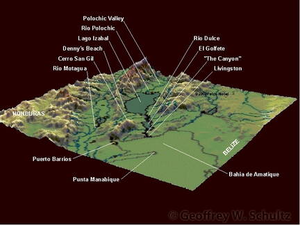 Relief Map of
Rio Dulce Area