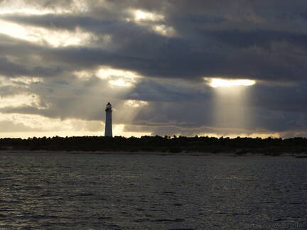 Backlit Lighthouse